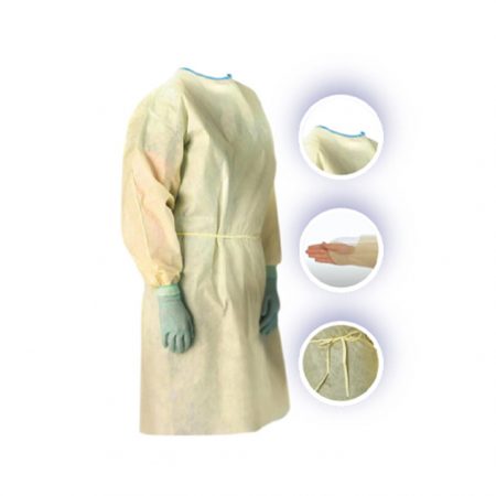 Bata para aislamiento amarilla